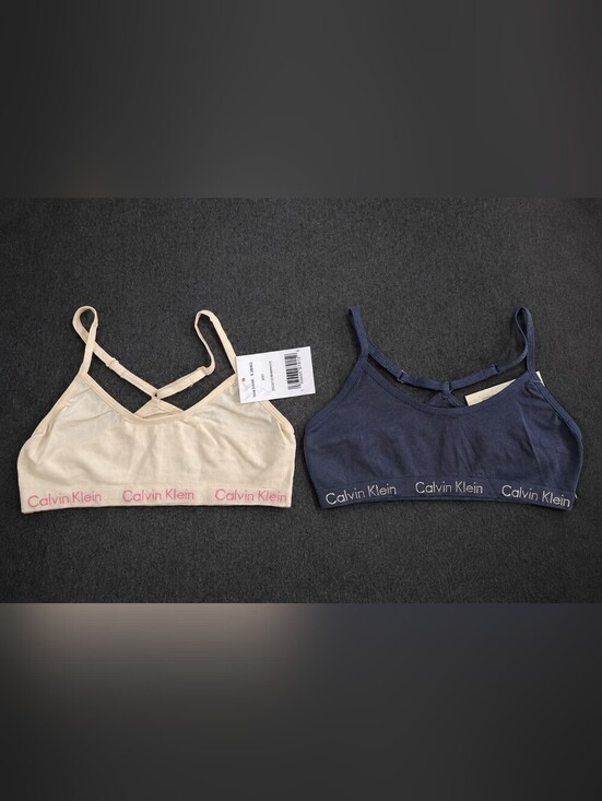 Calvin Klein Other - NWT Calvin Klein Girls Bralette Bundle Size SM Cream & Navy